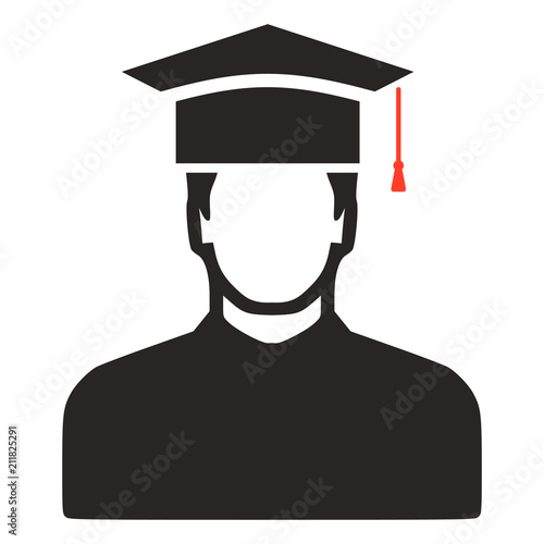 vector graduates student - education icon, university diploma graduation symbol