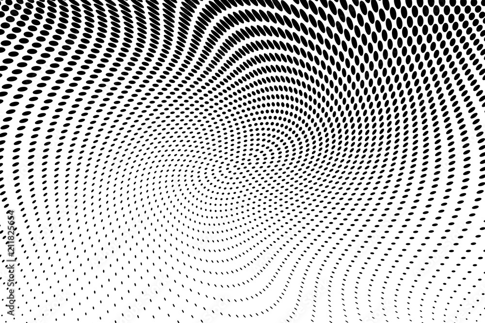 Wave Halftone background. Abstract Pattern in pop art style. Vintage, retro backdrop. Futuristic panel Vector illustration Wave Halftone background. Abstract Pattern in pop art style. Vintage, retro backdrop. Futuristic panel Vector illustration