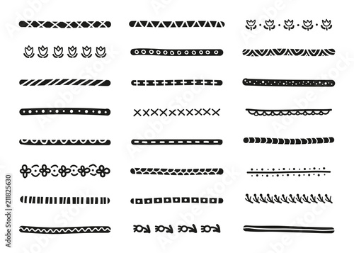 Set of line borders and dividers.