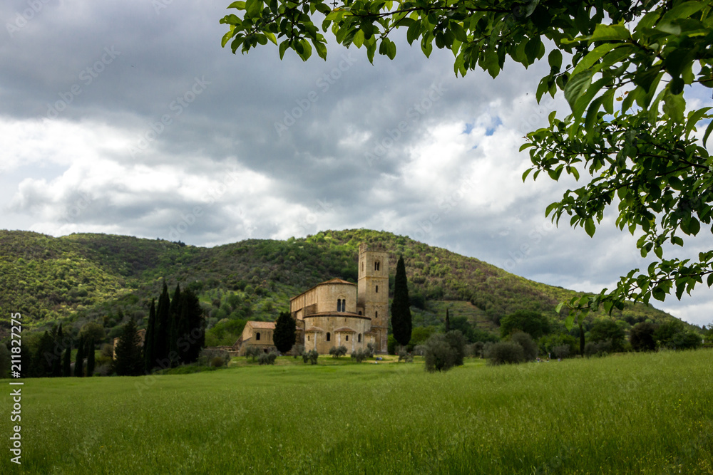 Sant Antimo monastery in Tuscany near Montalcino