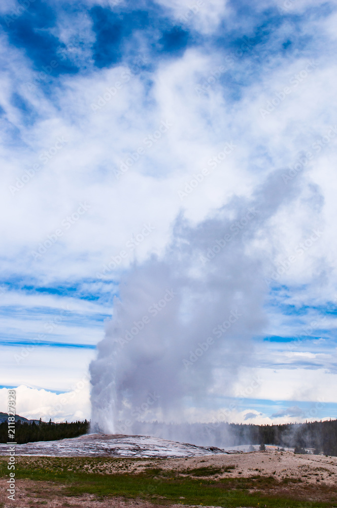 Old faithful erupting