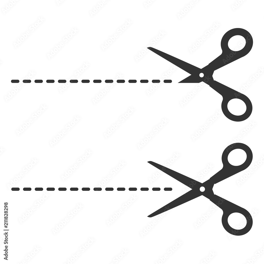 Scissors icon. Vector illustration, flat design. Scissors icon. Vector illustration, flat design.