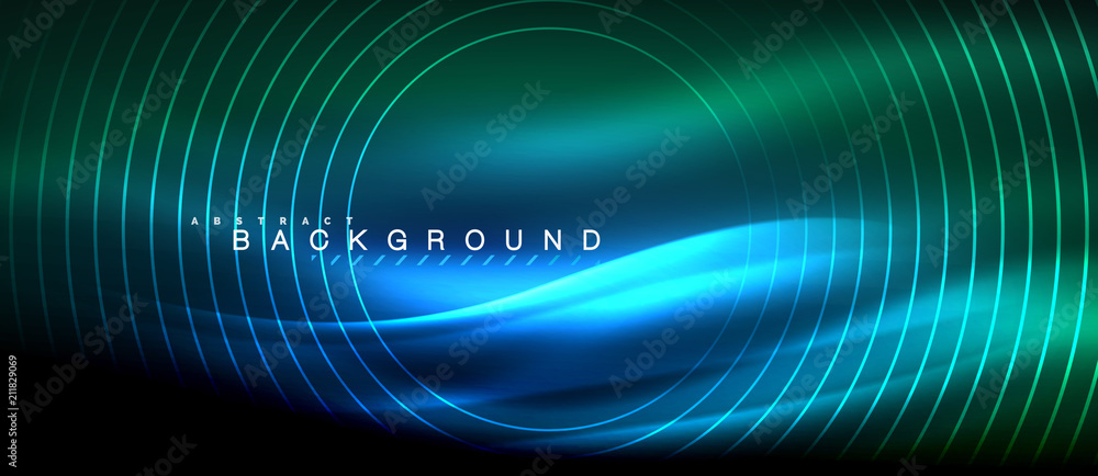 Neon glowing lines, magic energy space light concept, abstract background wallpaper design Neon glowing lines, magic energy space light concept, abstract background wallpaper design