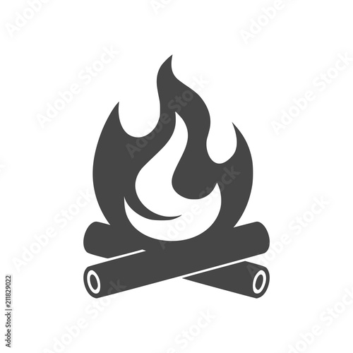 Campfire, bonfire flat icon 