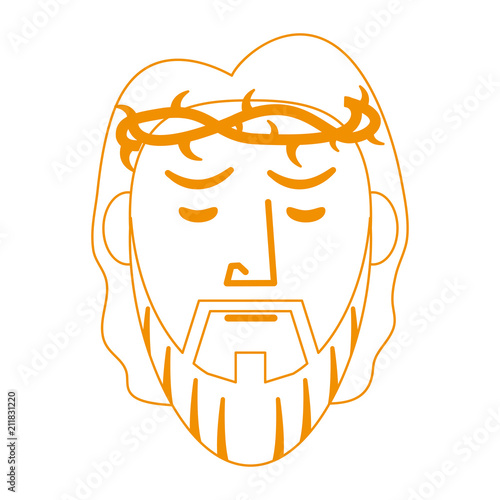 Jesuschrist face with thorns crown vector illustration graphic design