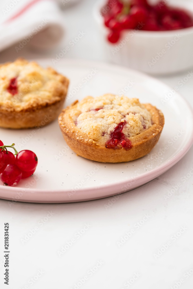 Homemade cookies with red currant jam. Copy space. Homemade cookies with red currant jam. Copy space.