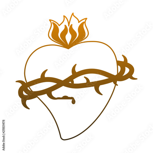 Catholic sacred heart symbol vector illustration graphic design