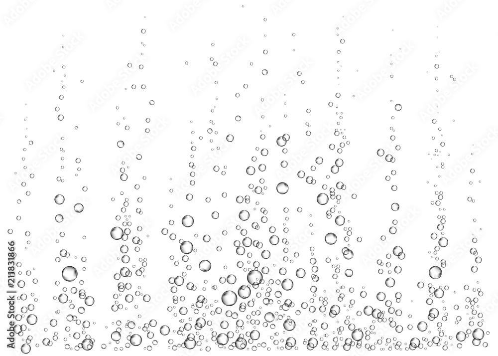 Underwater fizzing air, water or oxygen bubbles. Underwater fizzing air, water or oxygen bubbles.