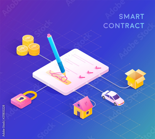 Smart contract concept illustration