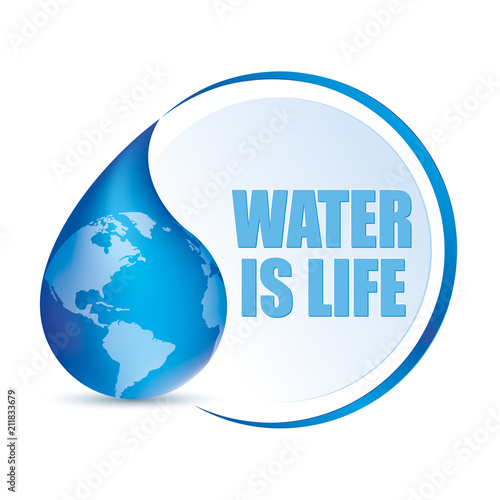Simbolo ecologia con goccia d'acqua ed America 