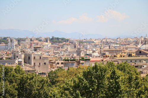 View from Terrazza del Gianicolo to the historic center of Rome, Italy