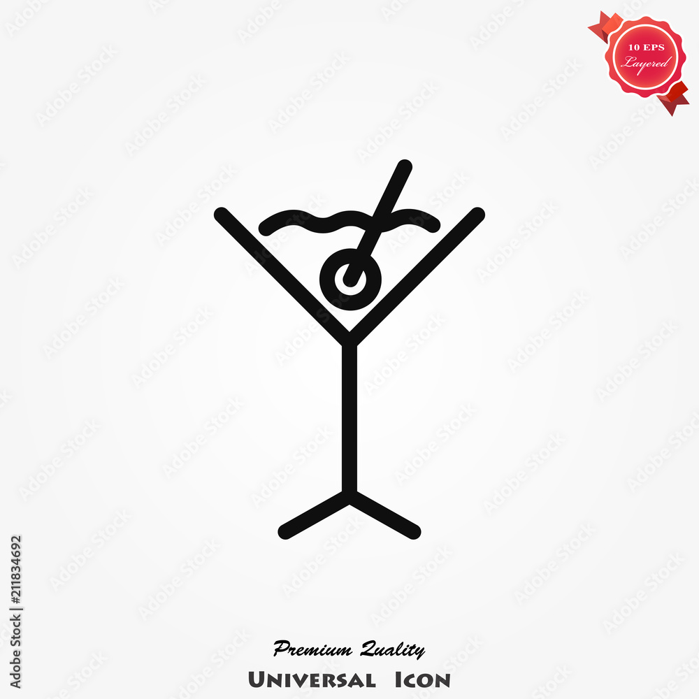 Martini icon Vector on background Martini icon Vector on background