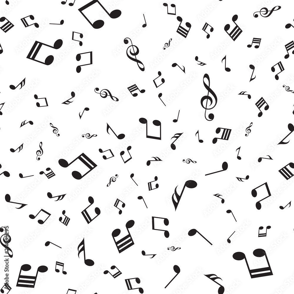 Seamless pattern with falling music notes. Vector. Seamless pattern with falling music notes. Vector.