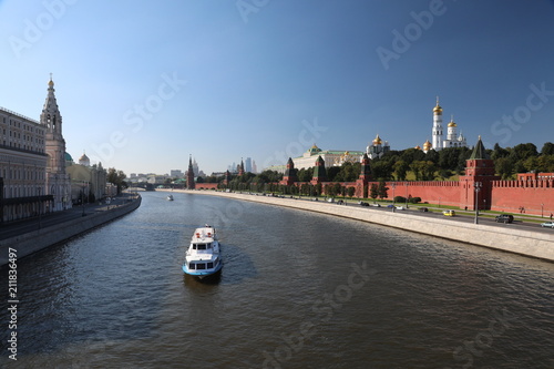 View of the Moscow Kremlin from outside Moscow rivers.
