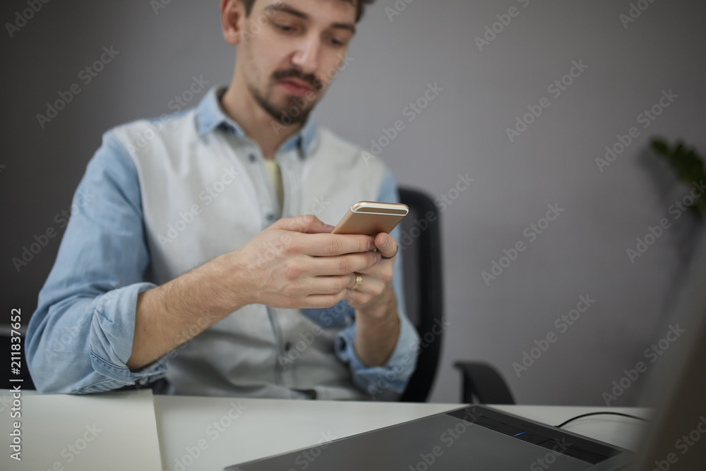Young manager has received bad news Young manager has received bad news