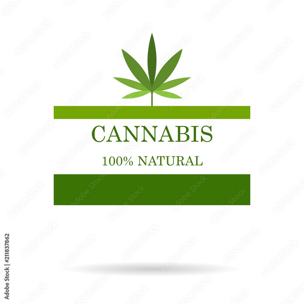 Marijuana leaf. Medical cannabis. Hemp oil. Natural cannabis. Icon product label and logo graphic template. Isolated vector illustration. Marijuana leaf. Medical cannabis. Hemp oil. Natural cannabis. Icon product label and logo graphic template. Isolated vector illustration.