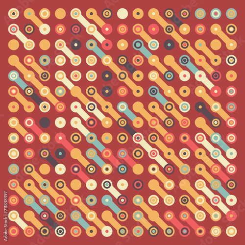 Generative random pattern art design. Color ornament.