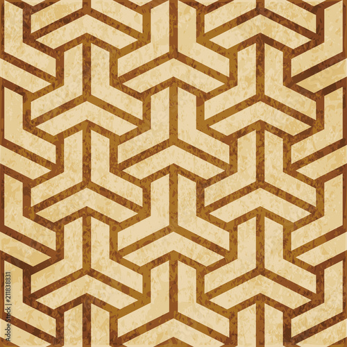 Retro brown cork texture grunge seamless background Polygon 3D Triangle Cross