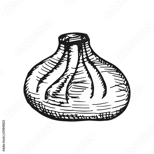 khinkali simple sketch vector isolated