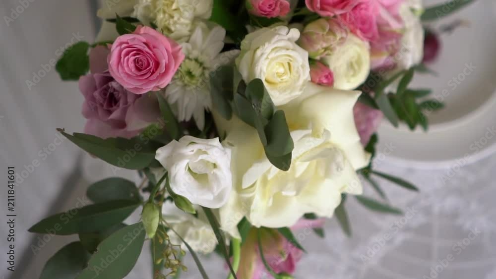 Decoration from roses at the wedding Decoration from roses at the wedding