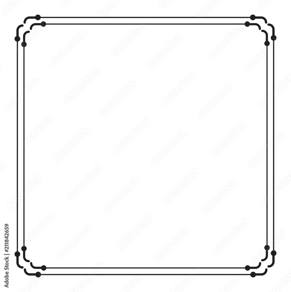 custom made wallpaper toronto digitalBlack and white square frame with simple ornament.