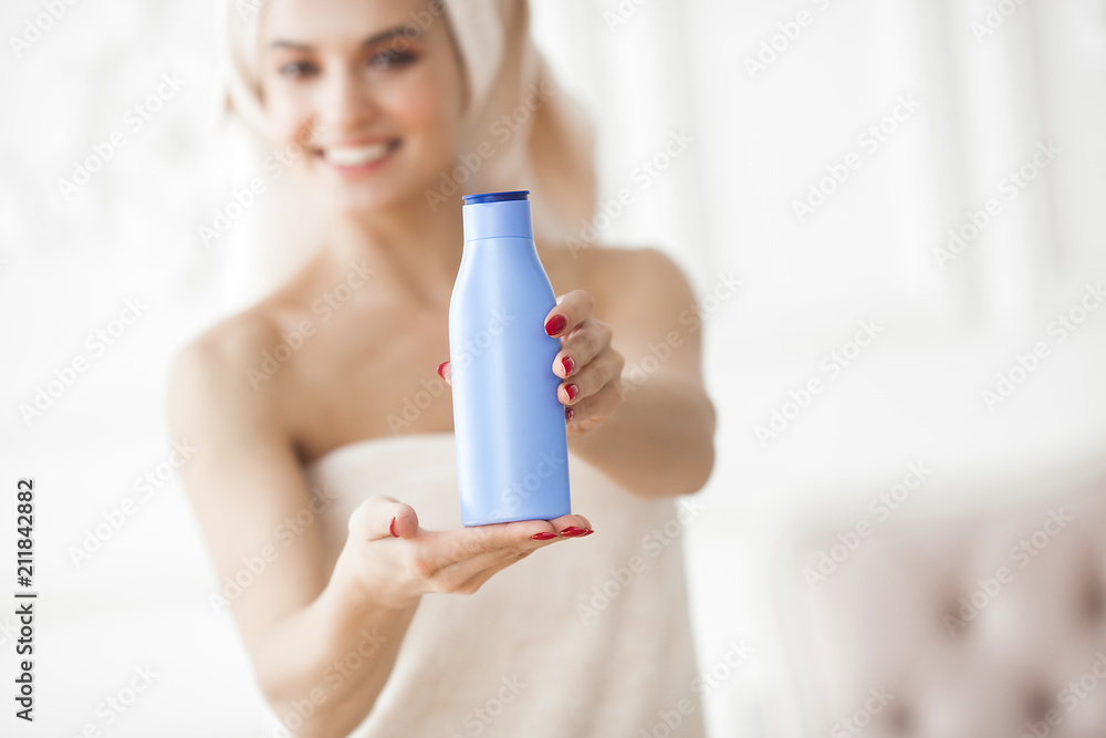 Beautiful woman in the towel after bathing Beautiful woman in the towel after bathing