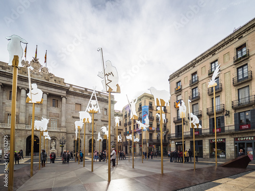 Photography The Nativity scene in Sant Jaume square
