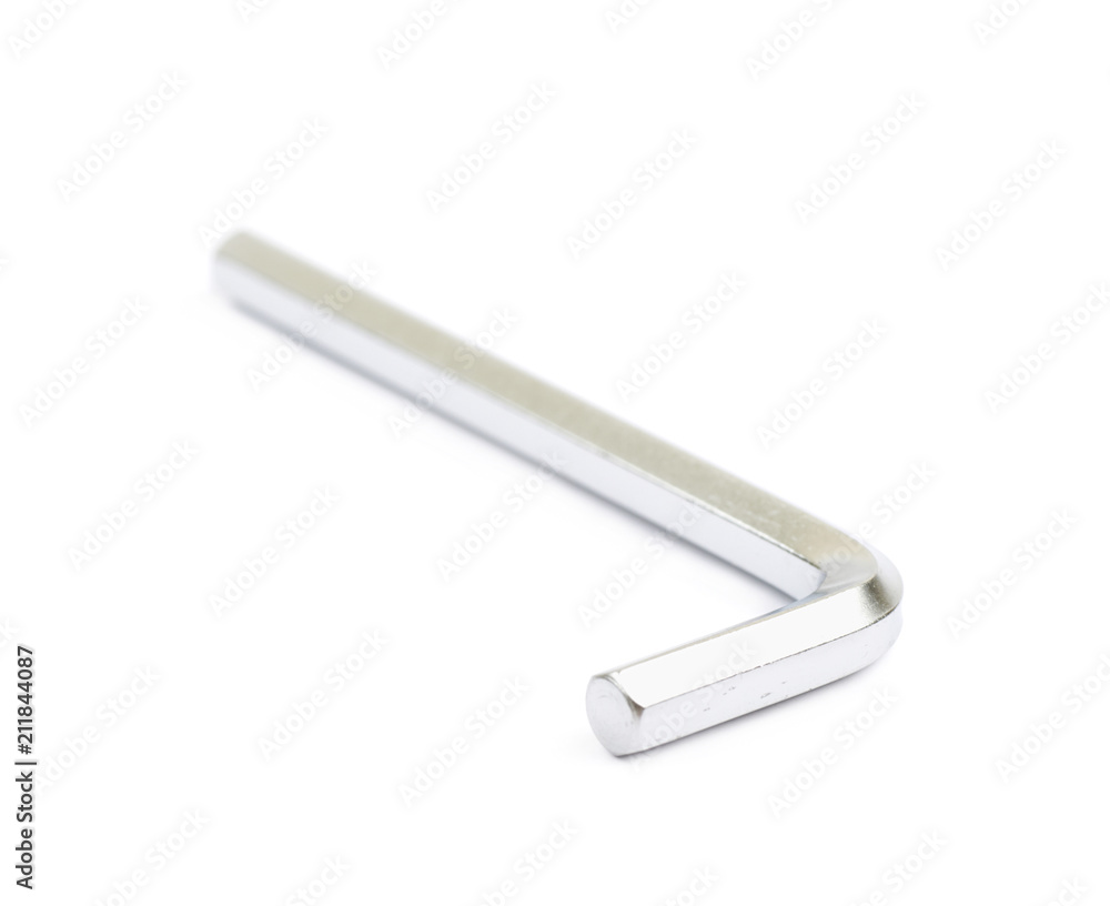 Metal hex key isolated Metal hex key isolated