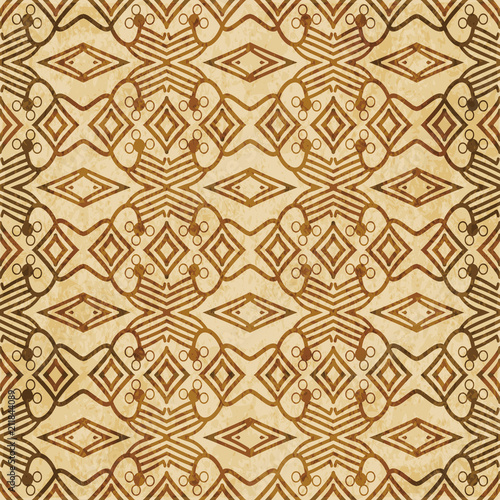 Retro brown cork texture grunge seamless background Check Cross Aboriginal Geometry Line