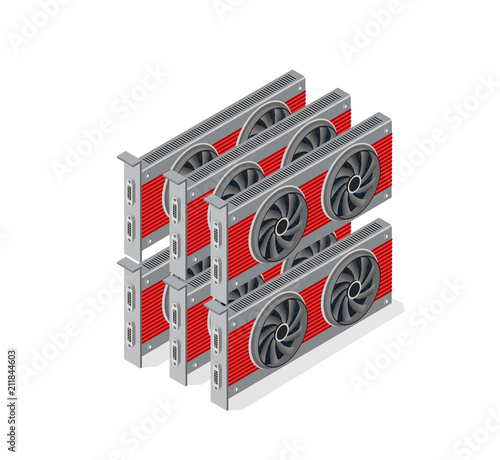 Video card set of mining bitcoin