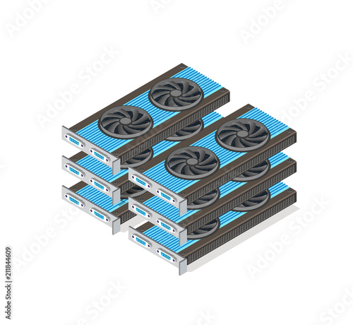 Video card set of mining bitcoin