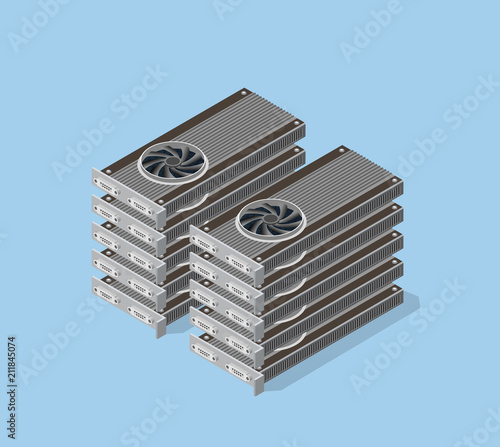 Video card set of mining bitcoin