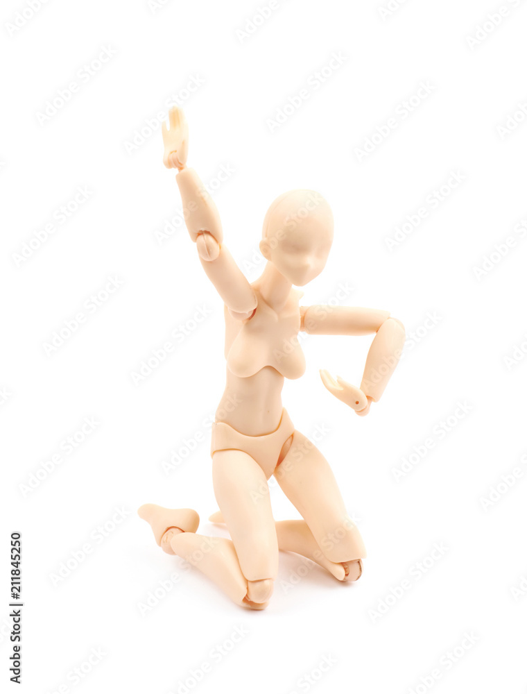 Plastic joint reference doll isolated Plastic joint reference doll isolated