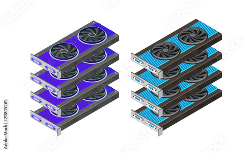 Video card set of mining bitcoin