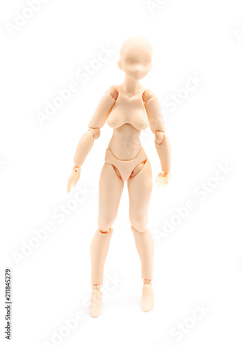 Plastic joint reference doll isolated
