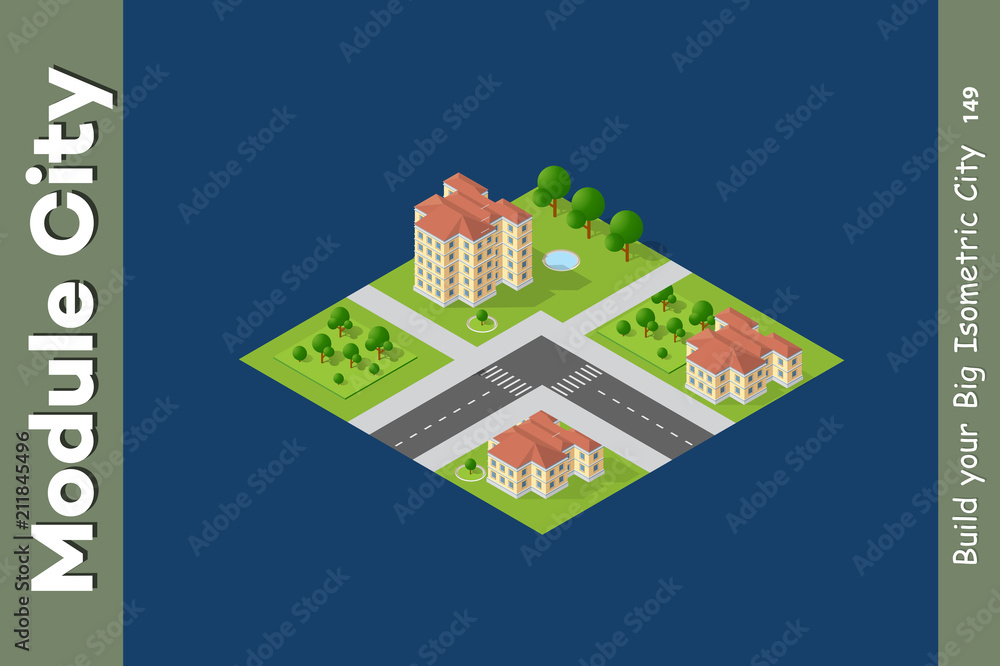 Fototapeta premium City isometric set