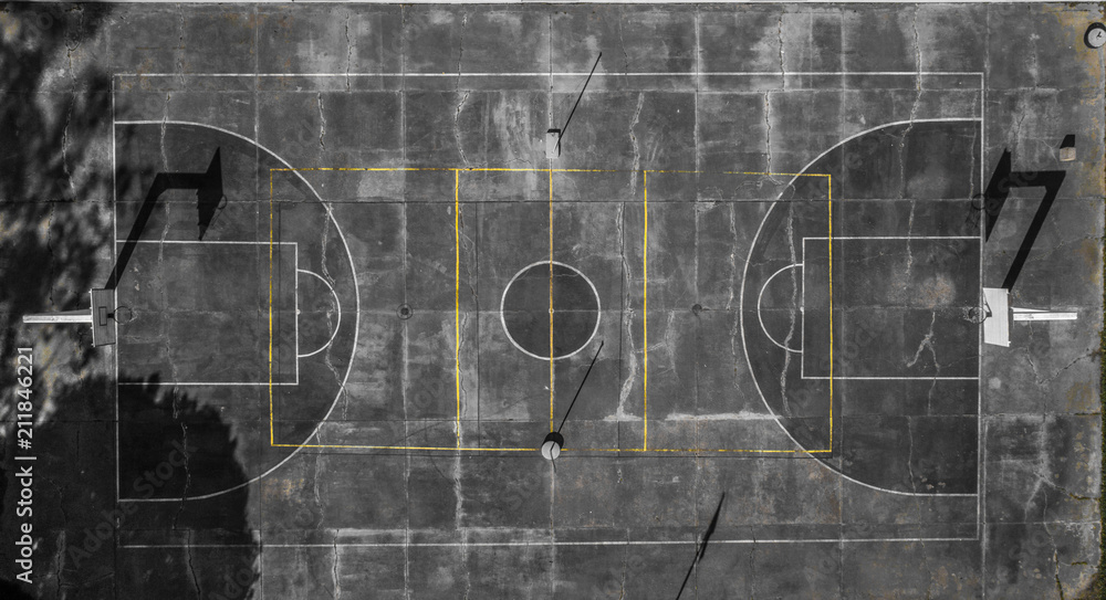 canchas de basquetbol en plano cenital artistica Stock Photo | Adobe Stock