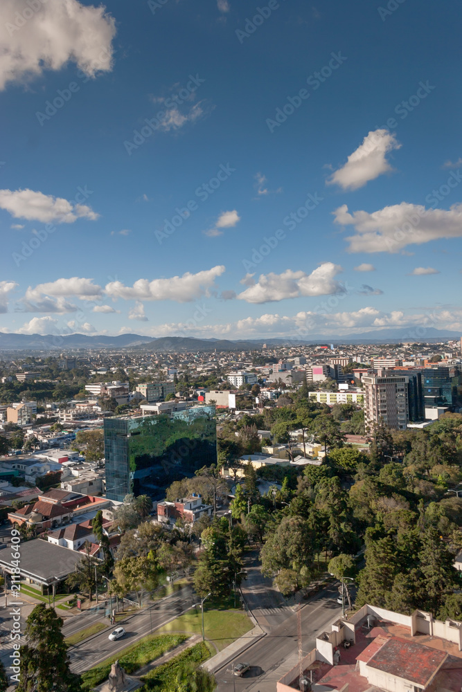 A daytime view of the capital city of Guatemala.
