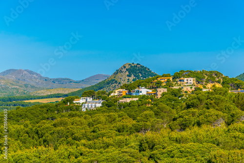 Aerial view of countryside of Mallorca near Cala Ratjada, Spain photo