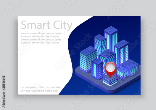 Isometric city business card