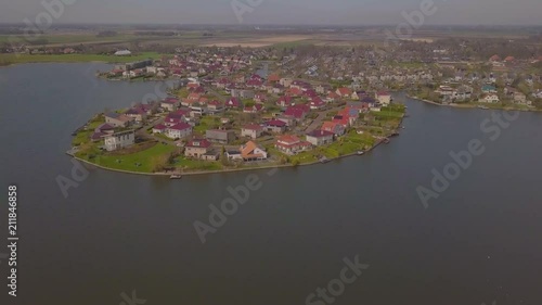 Residential area with luxurious villa's near a small lake