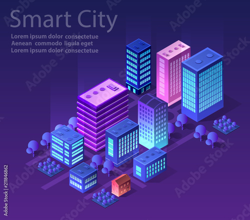 Isometric city of violet