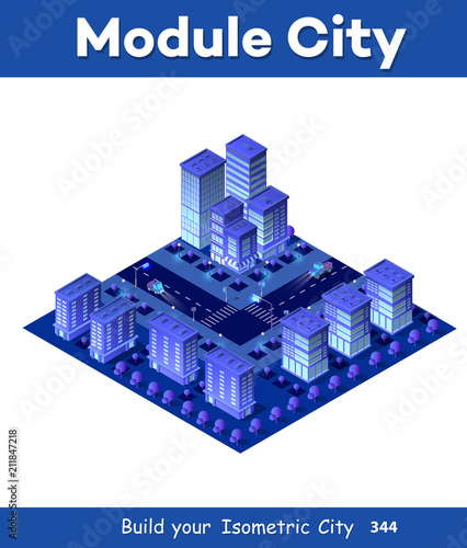 Isometric city of violet