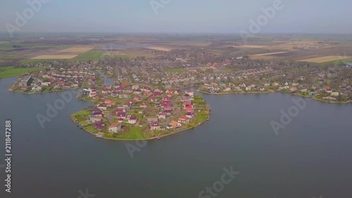 Residential area with luxurious villa's near a small lake