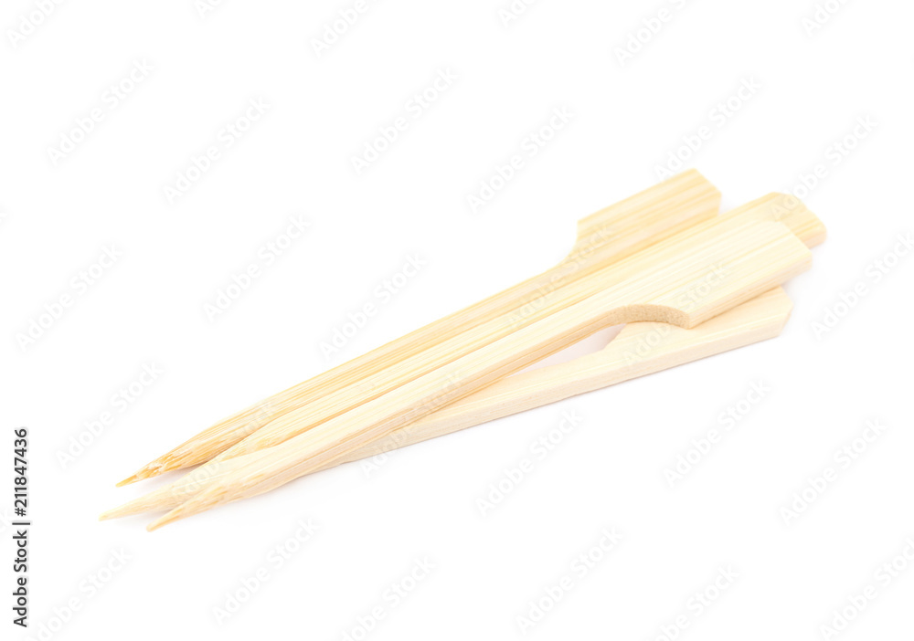 Wooden toothpicks isolated