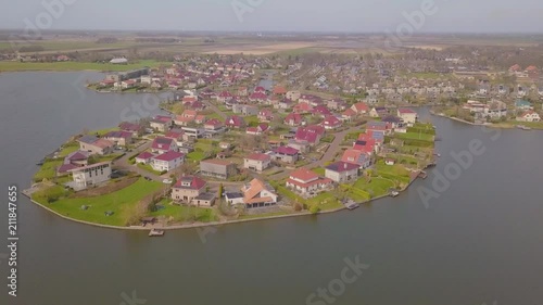 Residential area with luxurious villa's near a small lake
