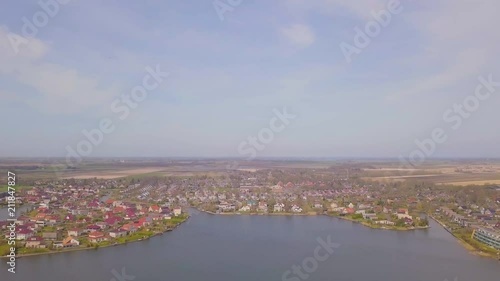 Residential area with luxurious villa's near a small lake