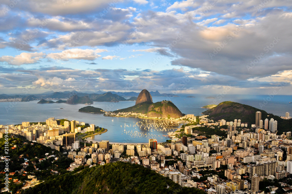 Scenic View of Rio de Janeiro City and the Sugarloaf Mountain