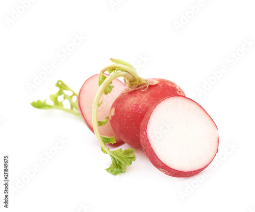 Sliced radish isolated