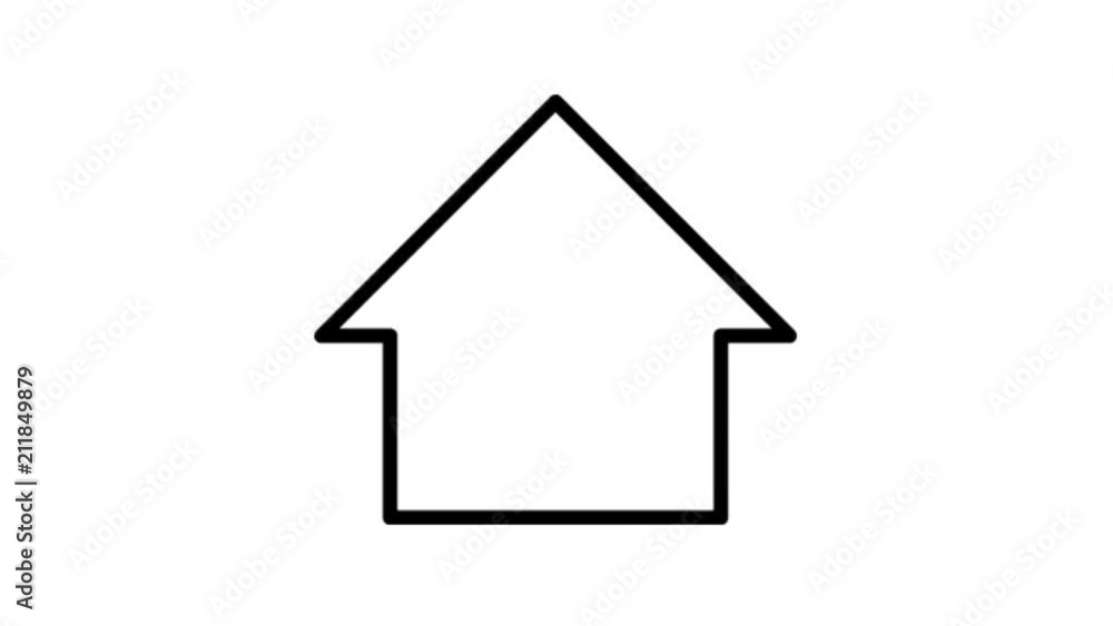 House. Home Page, protection Animation Flat line icon stock video design drawing isolated on white symbol background House. Home Page, protection Animation Flat line icon stock video design drawing isolated on white symbol background